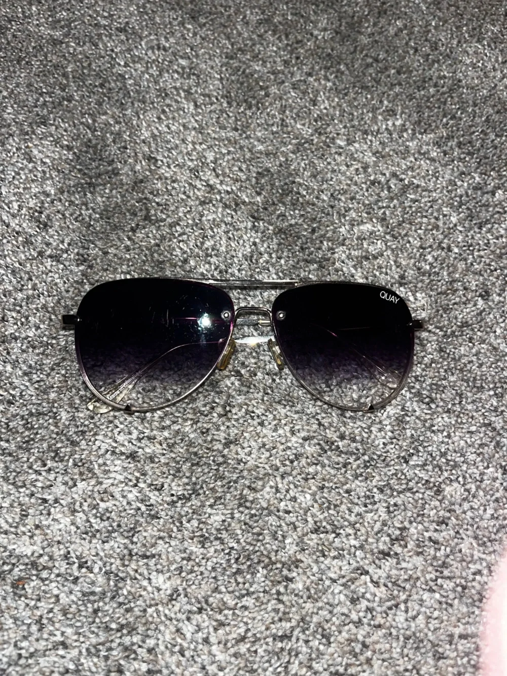 Quay High Key Mini  Aviator Sunglasses Rimless 126 Euc
